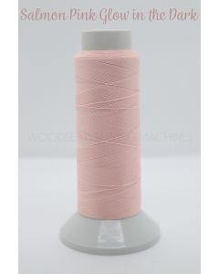 Salmon Pink Glow in the Dark Embroidery Thread