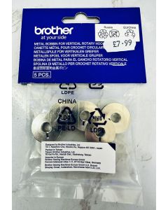 Brother Metal Bobbins for Vertical Rotary Hook Pack of 5