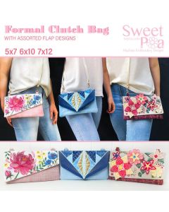 Sweet Pea Embroidery Designs CD - Formal Clutch Bag 